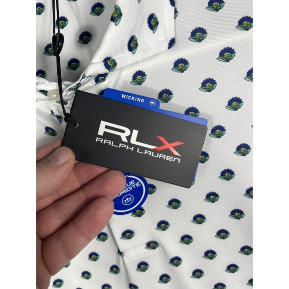 RLX Ralph Lauren Men's Golf Polo Shirt XL All Over Floral Print Wicking Tech - Picture 5 of 10
